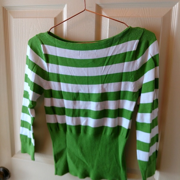 Green and white striped sweater by George sz XS - Picture 5 of 6